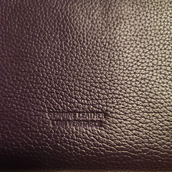 KENNETH COLE PURPLE GENUINE LEATHER ID BILL CARD ZIP AROUND WALLET CLUTCH - Picture 2 of 8